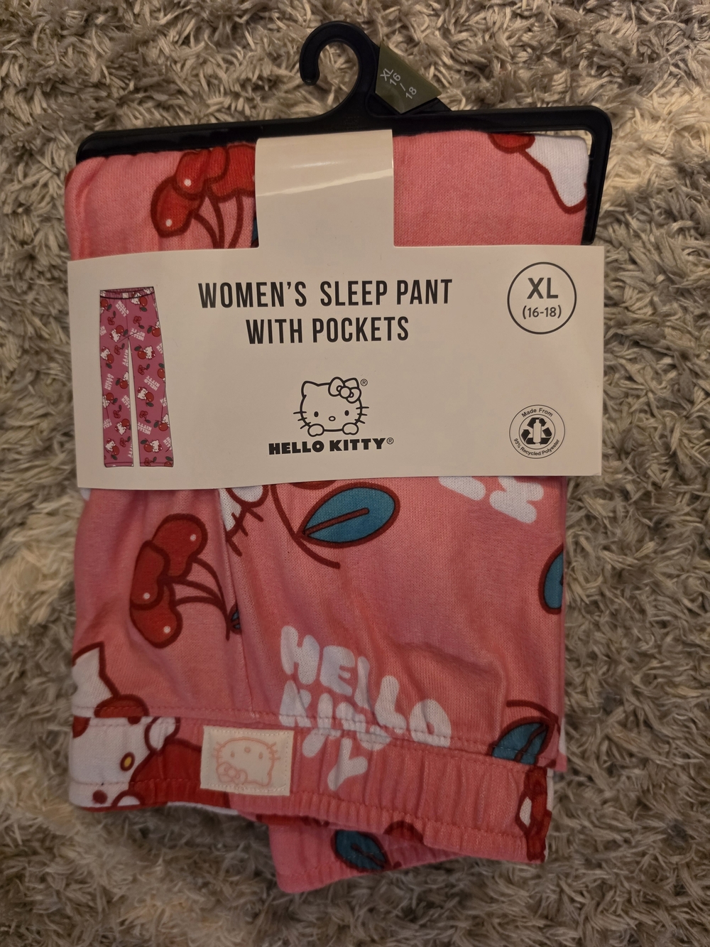 Hello Kitty Women's Pink Sleep Pants with Pockets - XL